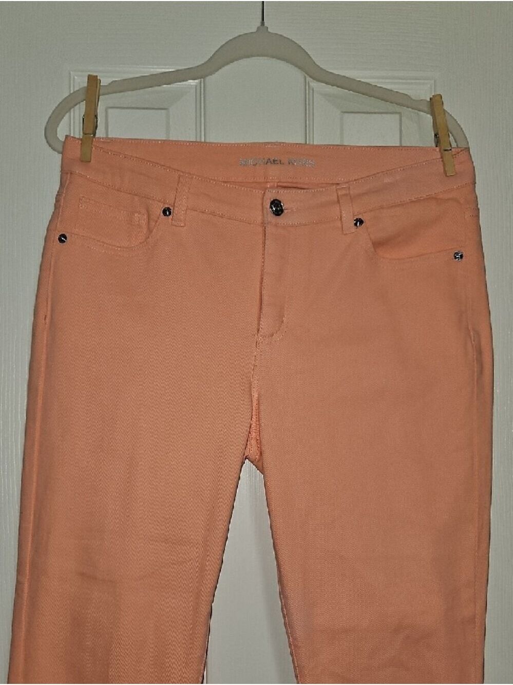 Michael Kors Coral-Peach Slim Capri Jeans